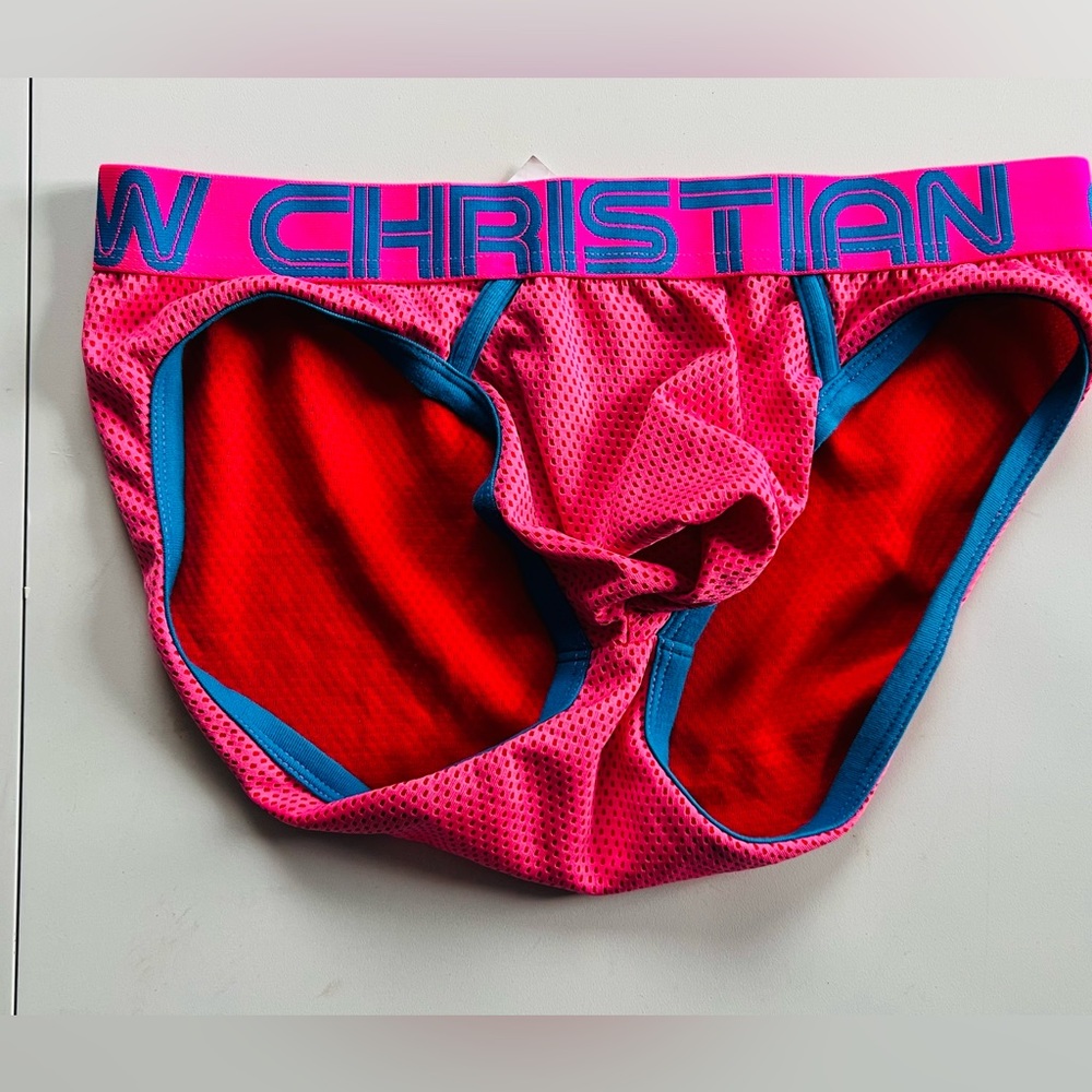 Andrew Christian pink briefs